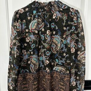 Fig and Flower Vibrant Paisley Blouse
